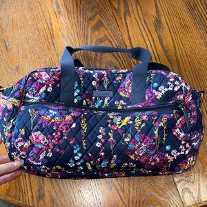 Vera Bradley Midnight Wildflowers Quilted Travel Bag
